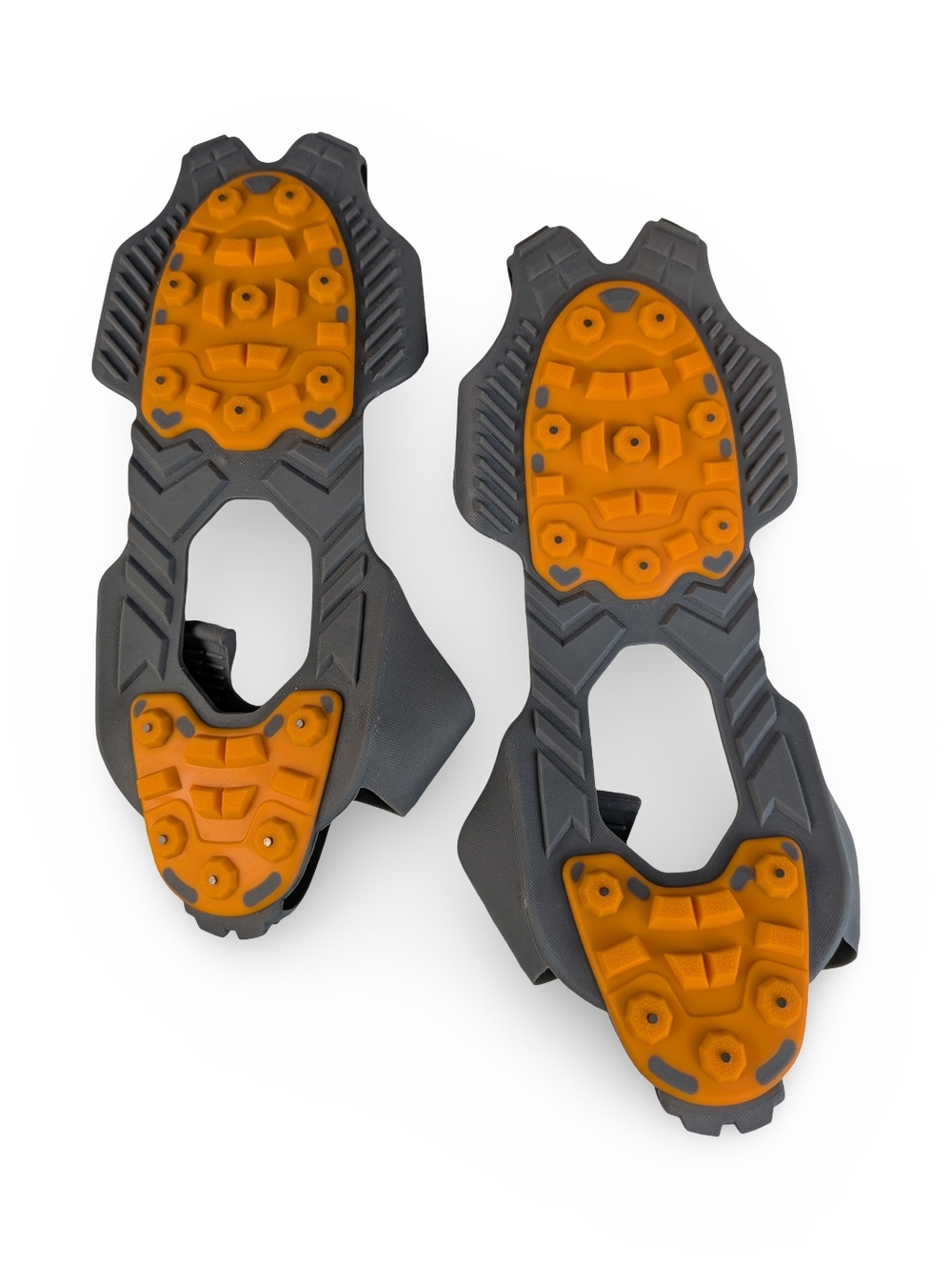 Winter Walking Low-Pro Removable Ice Cleats with Orange Traction Pads Fits 7-8.5